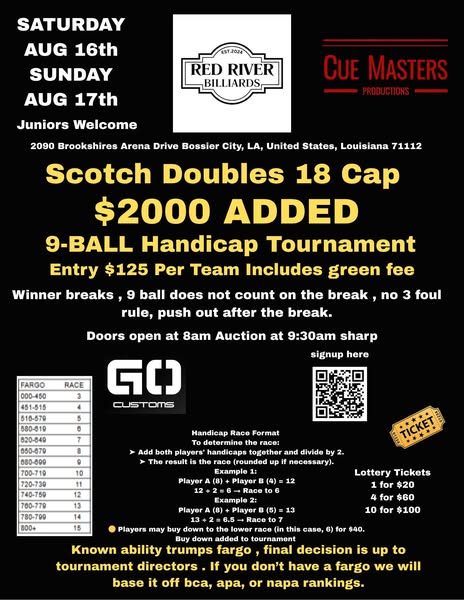 Tournament flyer / rules image